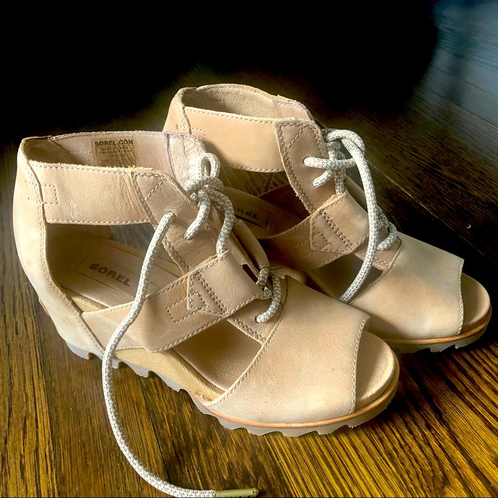 Joanie lace wedge sandals